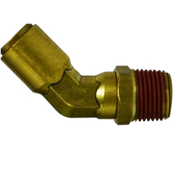 Brass Air Brake Push-In Swivel 45 Male Elbow