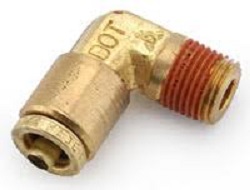 Brass Air Brake Push-In Male Elbow