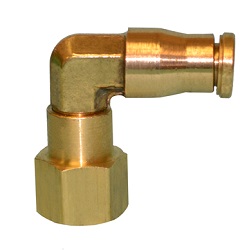 Brass Air Brake Push-In Swivel Female Elbow